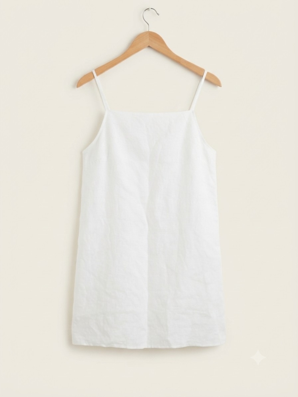 Reformation White Linen Spaghetti-Strap Mini Dress Size M